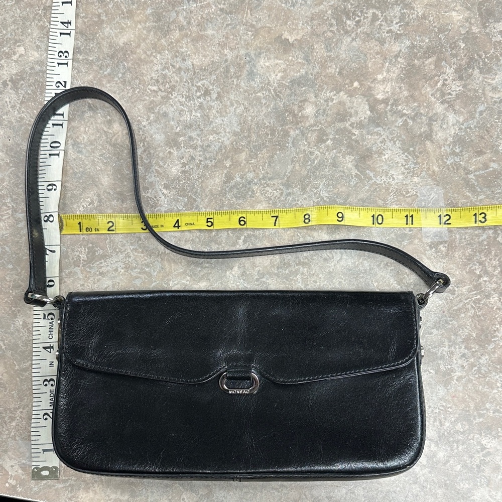 Monsac Original Black Leather Shoulder Bag